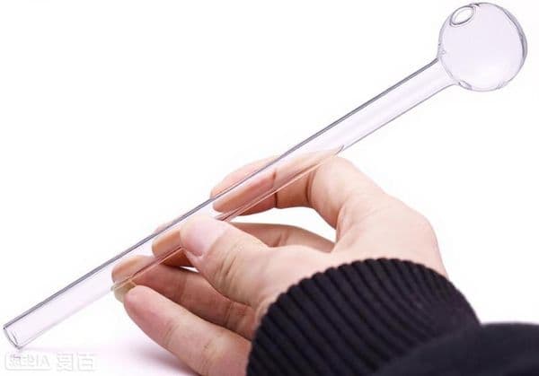Wholesale 20cm Long Clear Thick heady Glass Oil Burner Pipes 30mm Big Ball cheap Straw Tube Hand Smoking Pipes Popular Sale