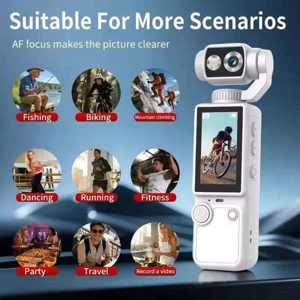 New 4K HD Action Camera 180 Rotatable Lens WiFi Anti-Shake Night Vision Portable Small Camcorder for Helmet Daily Sports Vlog 26L0513