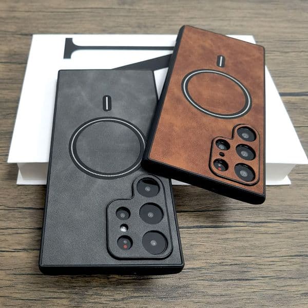Phone Case Suitable For Samsung S26 Phone Case Magnetic S24ultra Lambskin Texture Full Protection Protective Cover S25 Soft