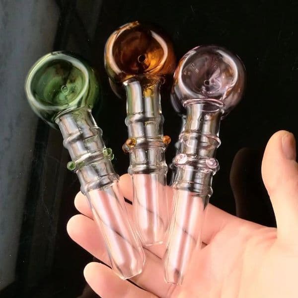 Three rounds of coloured pipe Wholesale Bongs Oil Burner Pipes Water Pipes Glass Pipe Oil Rigs Smoking