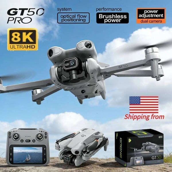 GT50 8K GPS Drone with Dual Camera - 3-Sided Obstacle Avoidance, WiFi FPV Aerial Photography Quadcopter for Adults W260513