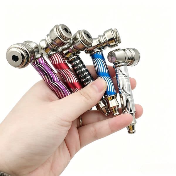 Wholesale Metal Mini Smoking Pipes colorful With Mesh Screen Portable Pocket Dry Herb Tobacco Hand Pipe Removable Cleaning Smoke cap Accessory