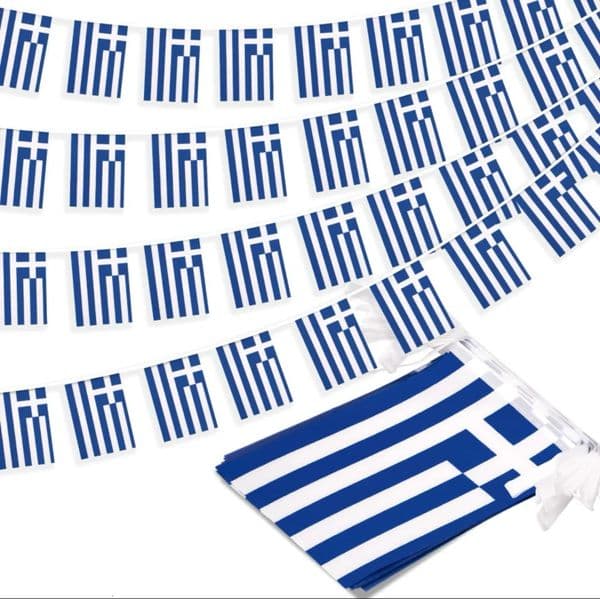 Greece Flag 14x21cm20pcs/set greece bunting flags Pennant String Banner Buntings Festival Party Holiday 260506