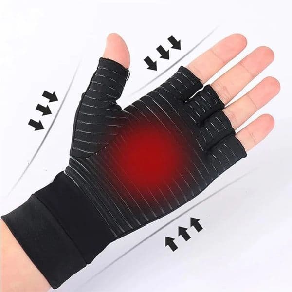 Half Finger Sport Gloves Copper Compression Arthritis Pain Relief Antislip Breathable Driving Gym Wrist Support 260506