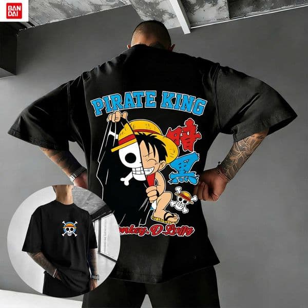 Monkey D Luffy One Piece Cotton TShirt Casual Streetwear Anime Hip Hop Style L260513AUYR