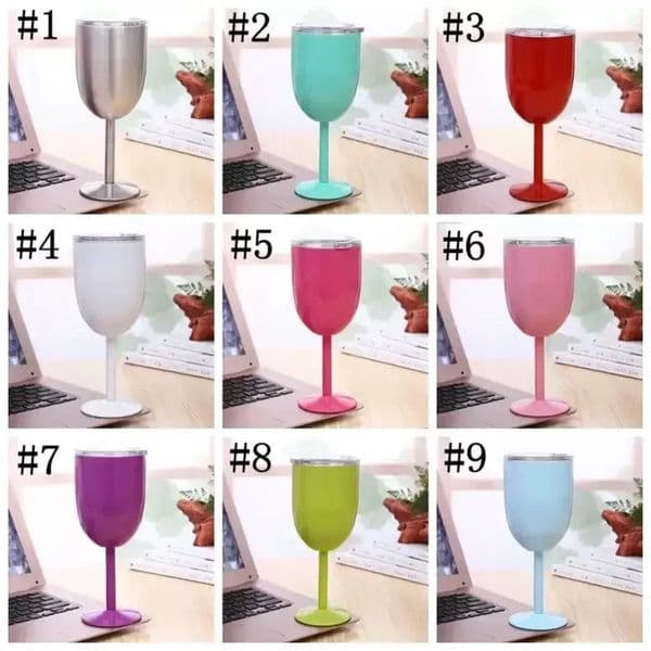 2026 Oz Stainless Steel Wine Glasses Double Wall Ice Drink Vacuum Insulated Tumbler With Lids Non Slip Glass Colors Fy Free Shipping 02