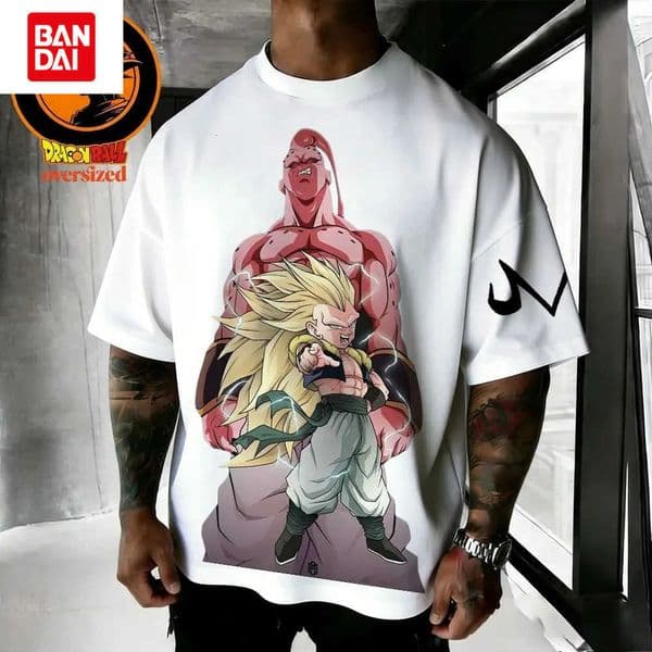 New Summer Dragon Ball Majin Buu Gotenks Retro High-quality Cotton Men Oversized T-shirt Family Unisex Childrens Casual Shirt L260513EB2D