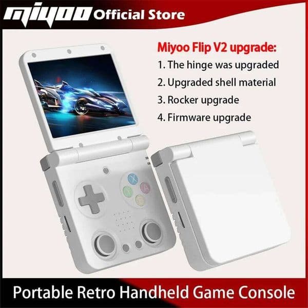 MIYOO Flip V2 Handheld Console 3.5''I Screen Retro Compact Portable Game Machine for On-the-Go Entertainment Players Gift J260513