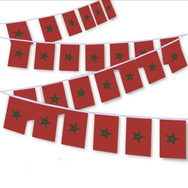 Morocco flags 20pcs/set14x21cm morocco bunting flag Moroccan String Banner Pennants Buntings Festival Party Holiday decoration 260506