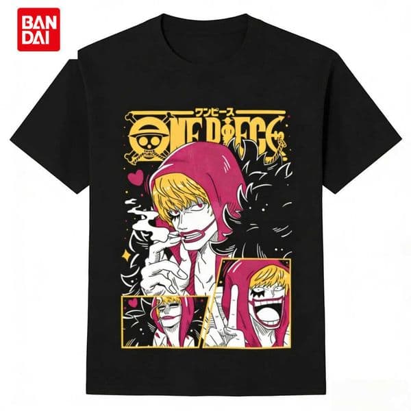 One Piece Trafalgar Law Cotton TShirt Vintage Retro Streetwear L260513ADUE