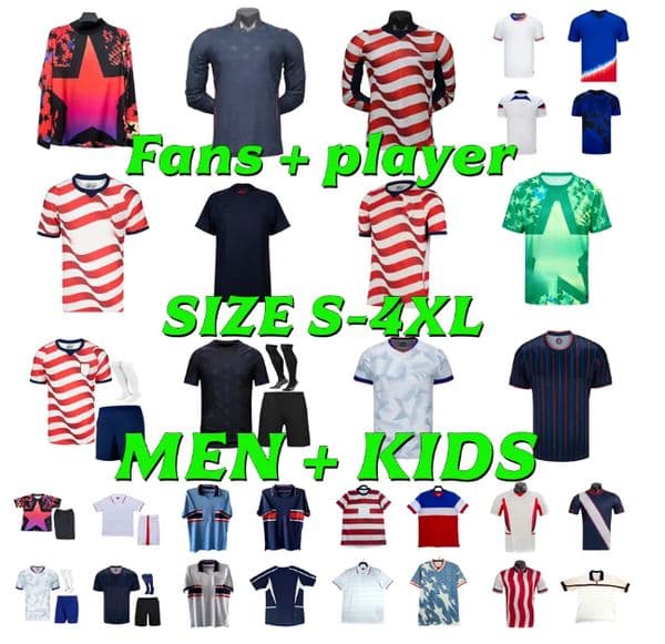 World Cup 2026 United states Soccer JerseyS Player Version PULISIC MCKENNIE USAS REYNA WEAH MORGAN LALAS 1994 1996 1998 2002 2013 2014 Retro Men kids Football Shirt