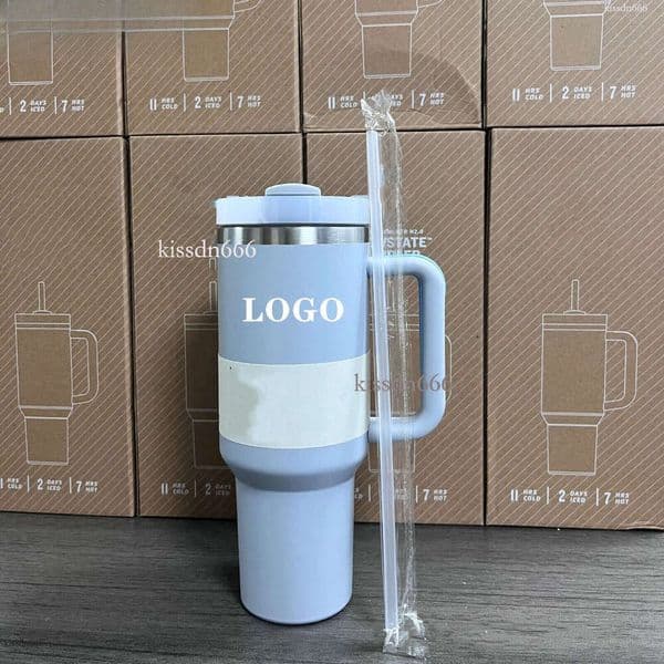 Designer water cup drum 40oz insulated stainless steel large capacity double cup classic printing portable multi-color car cup household beer cup with box