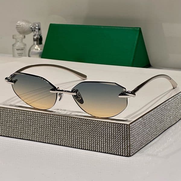 Luxury designer BV2111S sunglasses for womens summer outdoor UV400 glasses retro mens high-quality rimless sunglasses