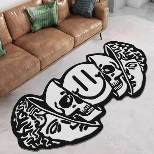 Carpet American Creative Large Skull Pattern Area Carpet Soft Fluffy Unique Living Room Bedroom Home Decoration Carpet T260512