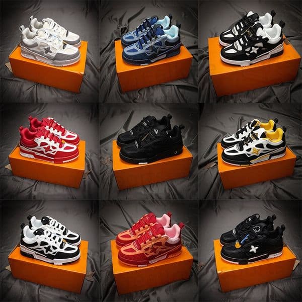 2026 Designer Sport Shoes Trainer Casual Denim Calfskin Leather Luxury Sneaker SKATE 1854 White Green Red Blue Letter Overlays Low mens womens flat Sneakers c11