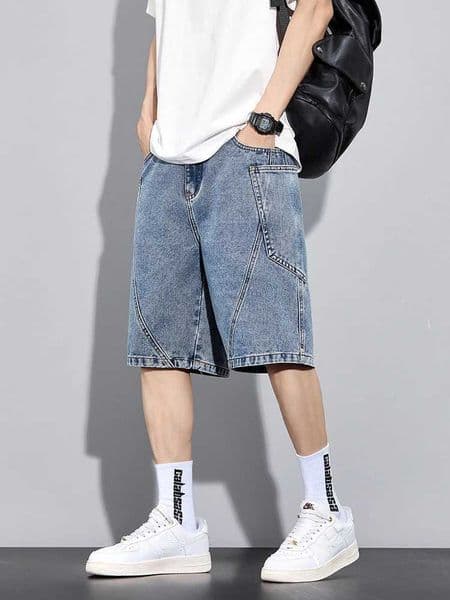 Mens Summer Denim Cargo Shorts Big Size 8XL 7XL 6XL Elastic Waist Straight Baggy Jeans Shorts L260513