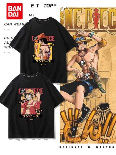 One Piece Graphic T-Shirt Luffy ACE Anime Tee Mens 2026 Summer Fashion Oversize Street Casual Y2K Tops Streetwear Clothing L2605135X3E