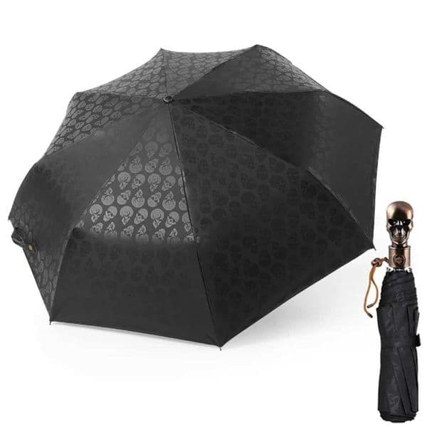 Black Devil Skull Automaticlly Umbrella Rain Women 3 Fold Anti UV Sun Rain Male Men Parasol Business Windproof Travel Umbrellas L260512
