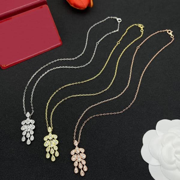 diamond pendant necklace diamond necklaces gold jewelry for women 18K rise gold silver Necklace designer jewelrys for wedding party gift free shipping