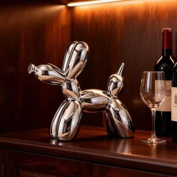 Ceramic Balloon Dog Figurine Plating Kawaii Puppy Statue Nordic Animal Sculpture Decorative Figurine Home Ornament Accessories T260512DEHE