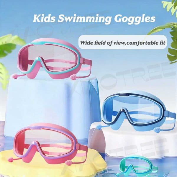 Kids Swimming Goggles Big Frame HD View Anti-fog Waterproof Childrens Swim Goggles Boys and Girls Multi-color to Choose H260513
