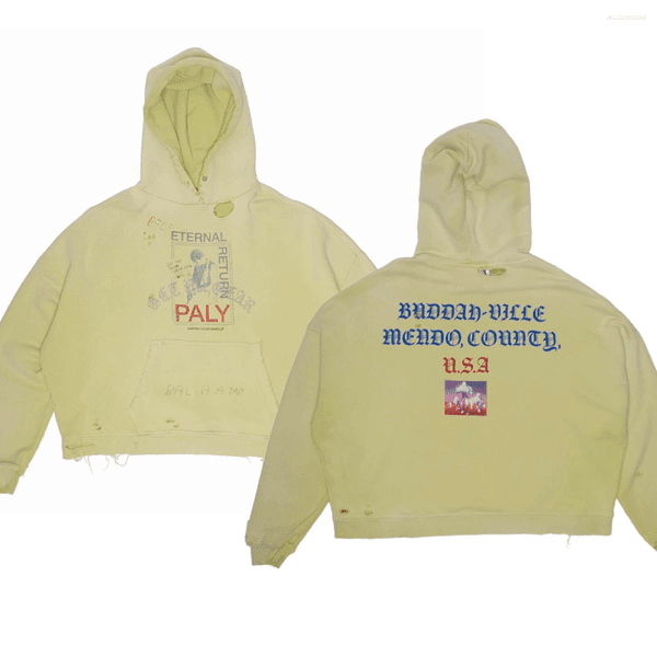 Men's Hoodies Washed PALY Hoodie Men Women High Quality Vintage Oversized Hooded Pullover