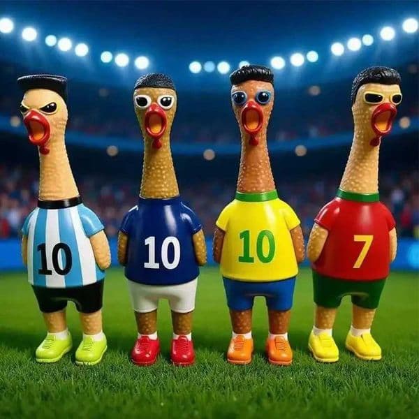 Football Star Jersey Screaming Chicken Toy Funny Squeeze Noise Maker For World Cup Party Gathering Stress Relief ToysJ260513