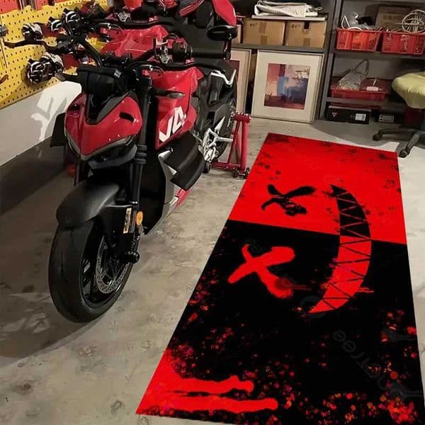 VIKAMA Luxury Cool Motorcycle Mat Display Mat Non-Slip Oil Garage Parking Mat E-Sports Room Bedroom Carpet Home Decoration T260512