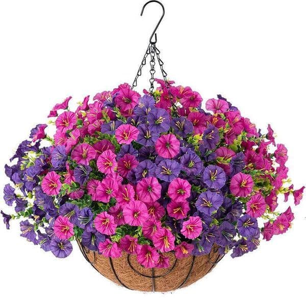 2/4Pcs Artificial Flowers Fake Silk Morning Glory Flower Eucalyptus Plants UV Resistant Garden Wedding Decor Home Decoration W260513