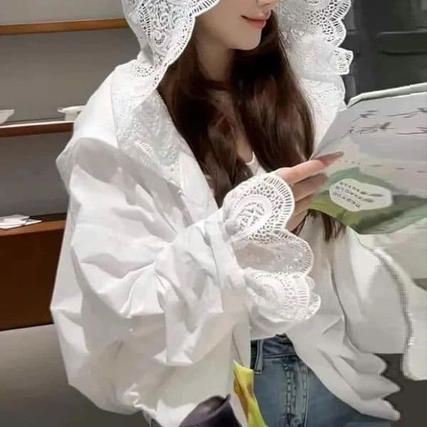 Lace Sunscreen Jacket Womens Spring Summer Sun Protection Clothing Women Zipper Casual Coat Female Fashion Hooded Outerwear 260511