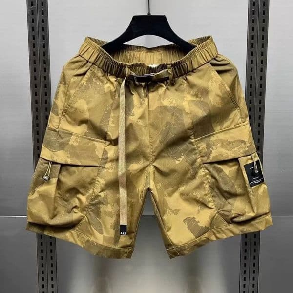 Cargo Knee Shorts Men Outdoor Camo Breathable Wear Resistant Big Pocket Elastic Waist Sport Beach Printed Casual 260512