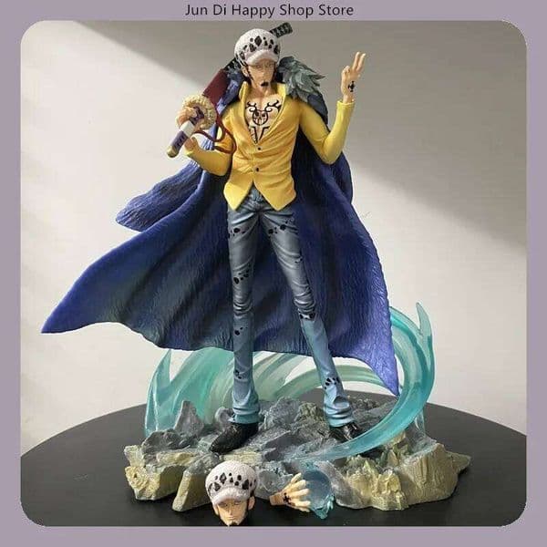 25.5cm AS Trafalgar Law Interchangeable Double Heads & Hands Anime Figure Model Statue Desktop Decoration 26L0513