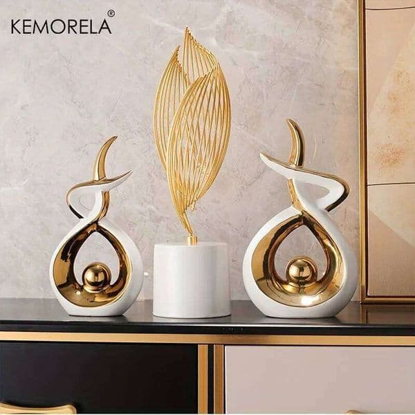 Ceramics Exquisite Home Decor Modern Abstract Art Statue Ornaments Sculpture Decoration for Living Room Table Centerpiece 26Y0513