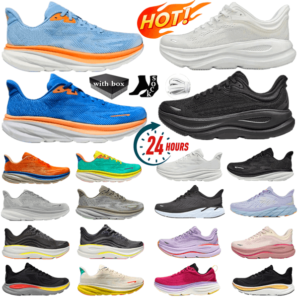 Designer Running Shoes Bondis 8 Clifton 9 Womens Mens Sneakers Harbor Mist Black White Carbon X 2 Free People Casual Outdoor Athletic Mens Women Eur 36-45
