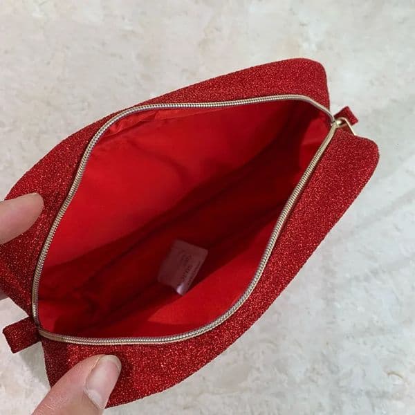 Luxury Designer Decor Zipper Makeup Bag Fashion Cosmetics Holder Bright Lipstick Clutch Travel Toiletry Storage Box Christmas Present Decora 4