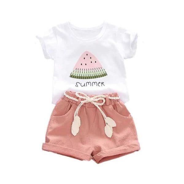 Designer baby 2026 New Shorts Baby And Shirt Set - Cute Girl's Two-Piece Outfit With Watermelon Print, Summer T-Shirt Short Set, Lightweight Baby For Daily