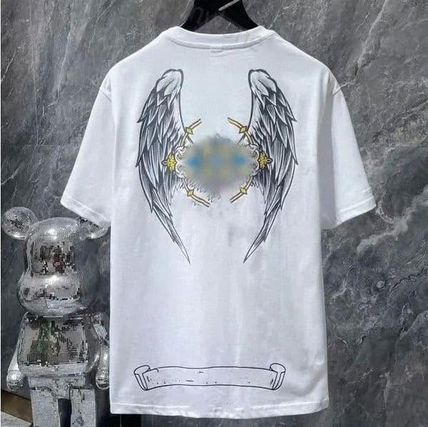Chrome Hoodie Printed fabric Pattern T shirt Unisex Short Sleeve Loose Streetwear Style Comfortable Fashion Tops Hot Selling For Men Women Students Yo j4RQ#