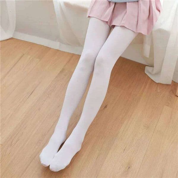 120D Lolita High Stockings Milk White Thigh Nylon Pantyhose Girls Sweet Sexy For Women Tights