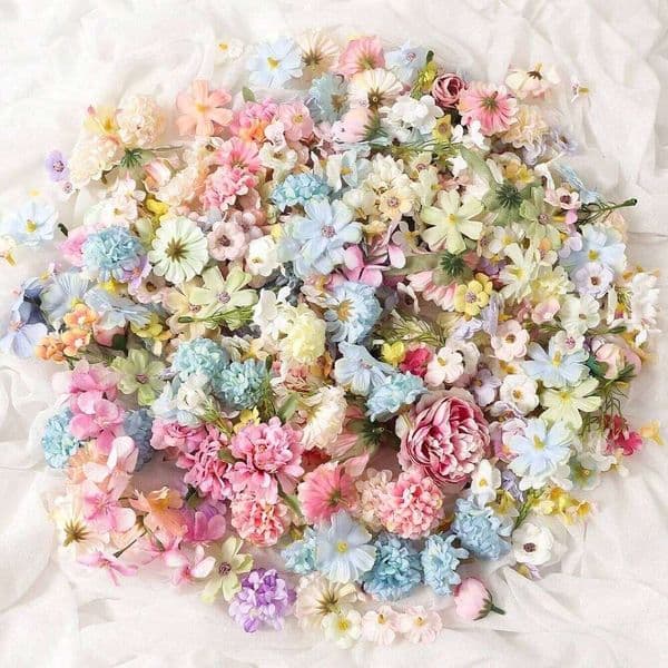 20Pcs Mix Artificial Heads Fake Flowers for Home Room Decor Wedding Decoration Garden Craft Gifts Ornament Accessories W260513