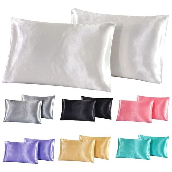 1Pc Queen Satin Silk Pillowcase Pillow Case Cover Home Bedding Smoothy Pillow Rectangle Bedding Pillow 260513