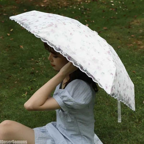 Lace Double Layered Umbrella Korea Fresh Sunny Weather Goddess Sun Umbrella for Shade Summer Women Gift L260512