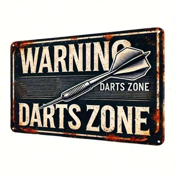 Vintage Dart Board Metal Sign - Retro Pub Wall Art for Home Bar & Game Room Decor 26Y0513