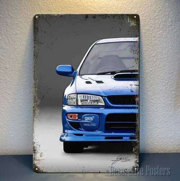 Impreza Sti Car Metal Poster - Collectable Tin Sign Size: 20x30cm-aluminum 26Y0513