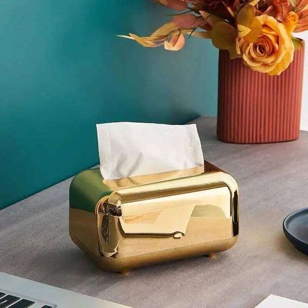Fashionable Luxury Gold Series Storage Napkin Paper Decoration Desktop Holder Kitchen Tissue Box 26W0513