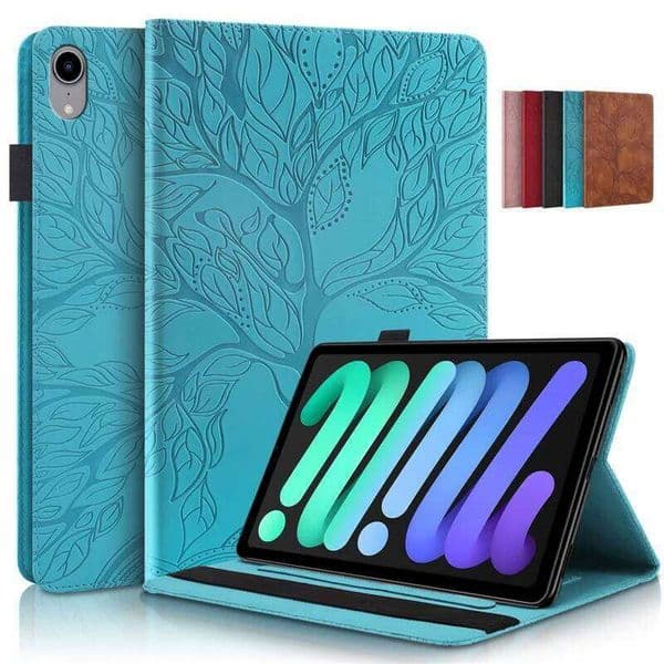 Tablet Funda 2024 8.3 inch Emboss Tree Flip Wallet Case 7 A17 Pro Cover For iPad Mini 6 Cases S260512