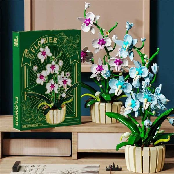 1192pcs Orchid Building Blocks Bouquet Flower Rose Plant Pink Blue Bricks Kid Model Assembled Toys Romantic Valentines Day Gift L26051314GT
