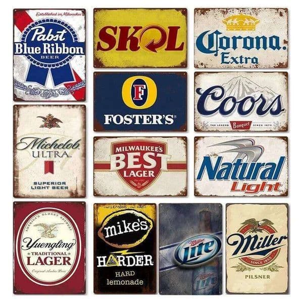 beer Tin Sign Metal Plaque Poster for Bar Club Decor Retro Home Vintage Wall Plate Pendant 26Y0513