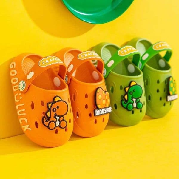 Kids Dinosaur Sandals Cute Cartoon Soft Sole Anti-Collision Toe Slipper Indoor Outdoor Beach Play Unisex Infant Toddler L2605128YBN