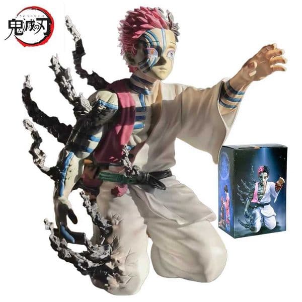 Akaza Kneeling Douma Sitting Anime Figurine Collectible Model Noodle Stopper Desktop GK Statue Decoration for Fans L260513
