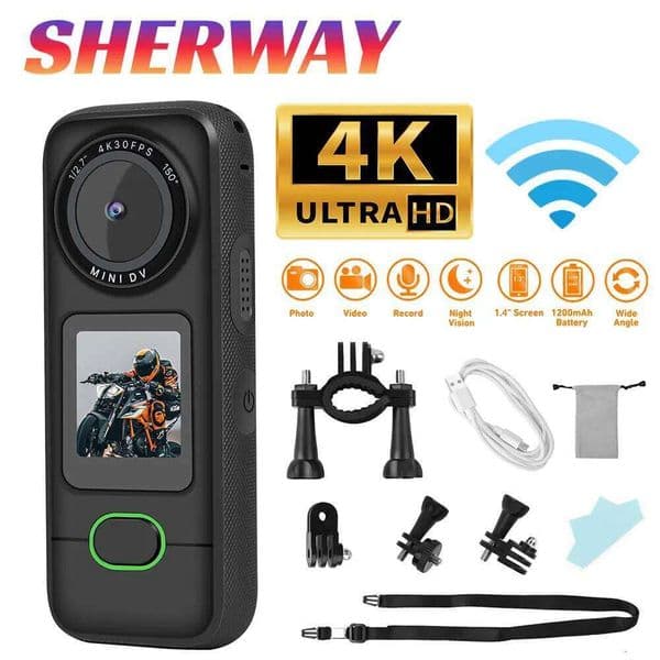 4K Action Touch Screen Pocket Sports Stabilization Video Camera Motorcycle Bike Waterproof DV Recorder Bodycam for Vlog 26L0513